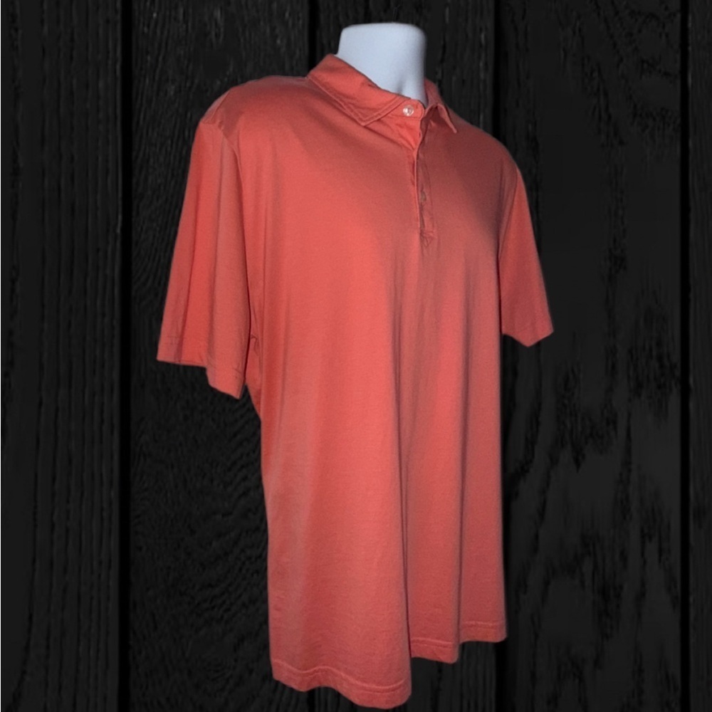 Peter Millar Polo Shirt Solid Aqua MF20K80CS (Orange) Cotton Men''s Size - Large